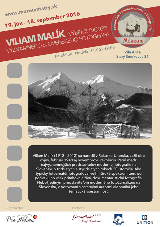 Plagát: Viliam Malík - výber z tvorby významného slovenského fotografa
